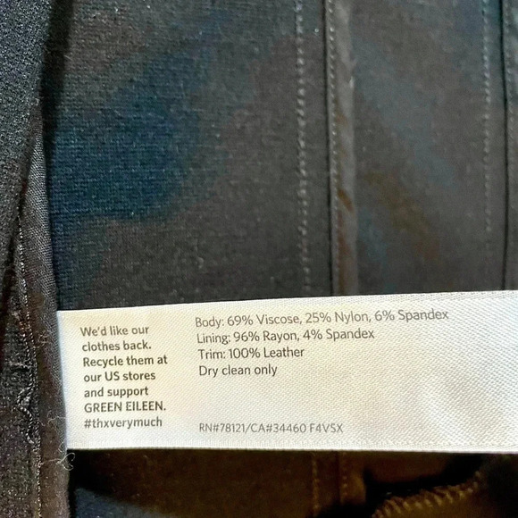 Eileen Fisher Leather Trim Ponte Blazer Jacket - Picture 5 of 6